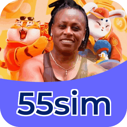 Interface do aplicativo 55sim mostrando jogos disponíveis no iOS e Android
